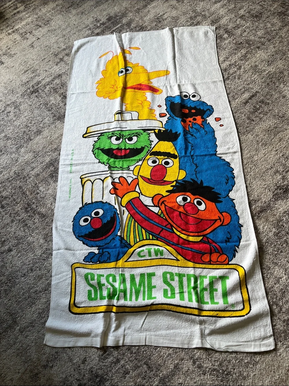 Sesame Street Character Beach Towel - Big Bird, Cookie Monster & Friends